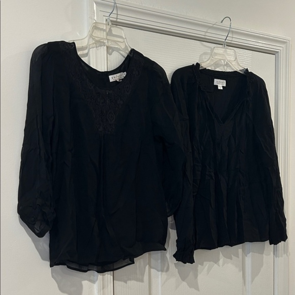 Velvet Heart Elegant Black Blouses- BUNDLE